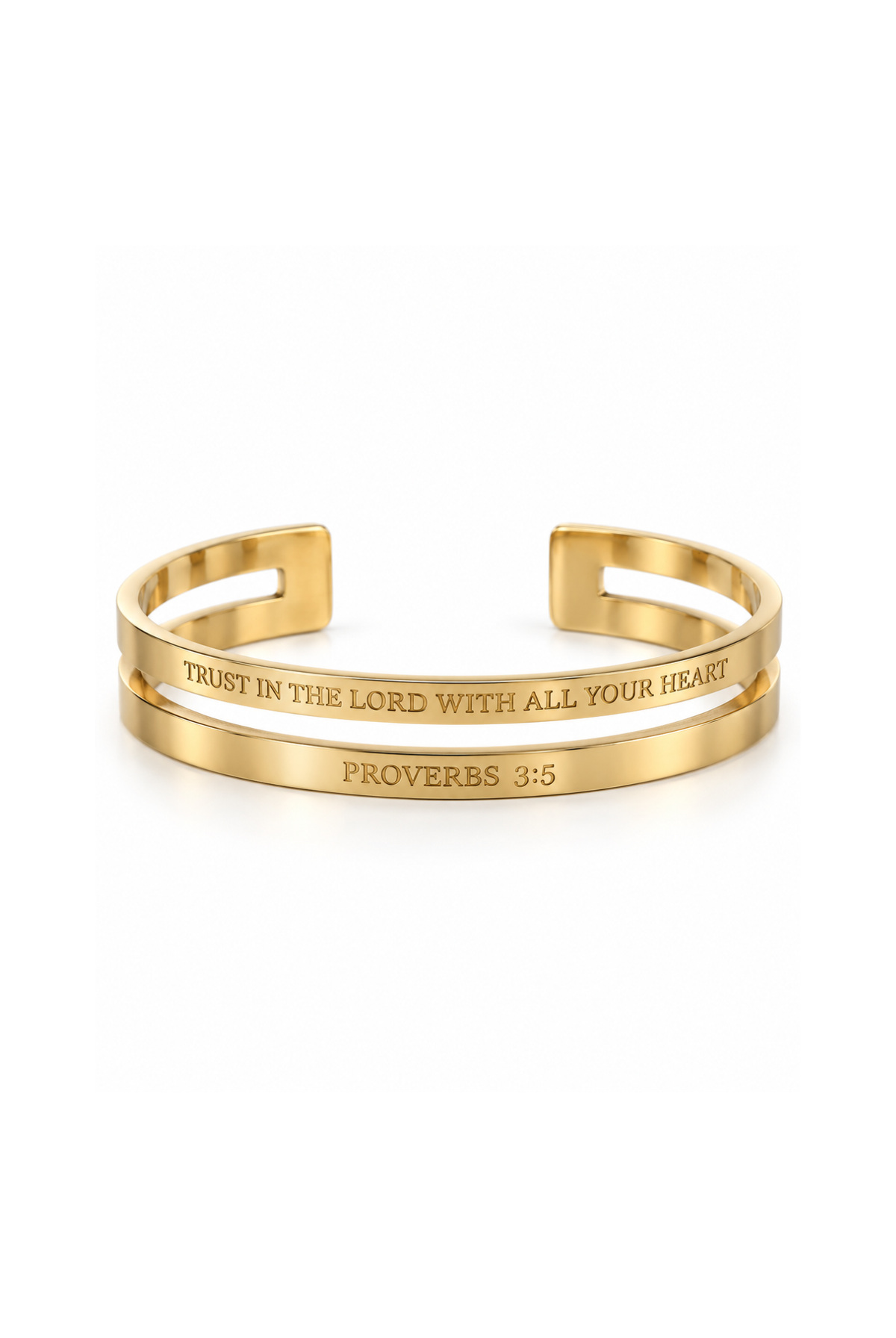 Proverbs 3:5 Trust Double Bangle Gold