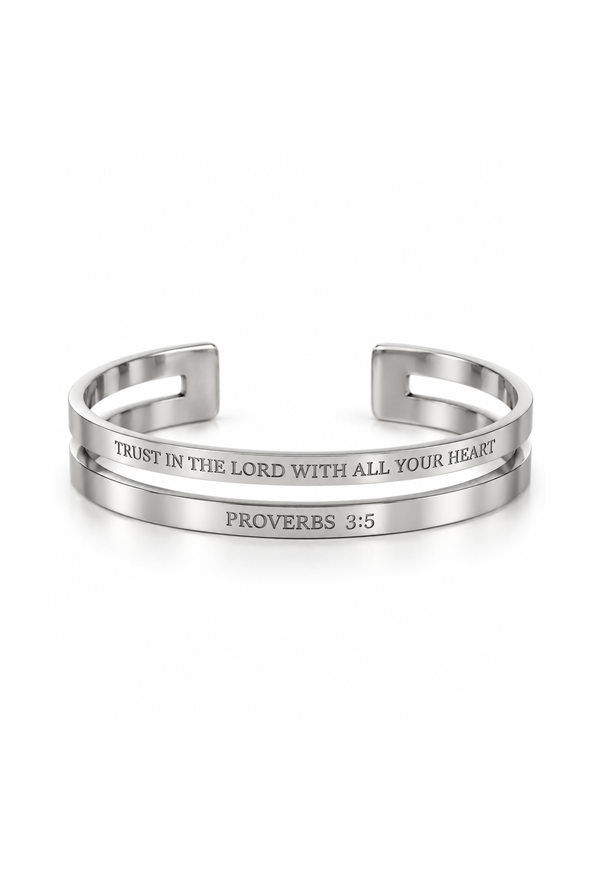 Proverbs 3:5 Trust Double Bangle Stainless Steel
