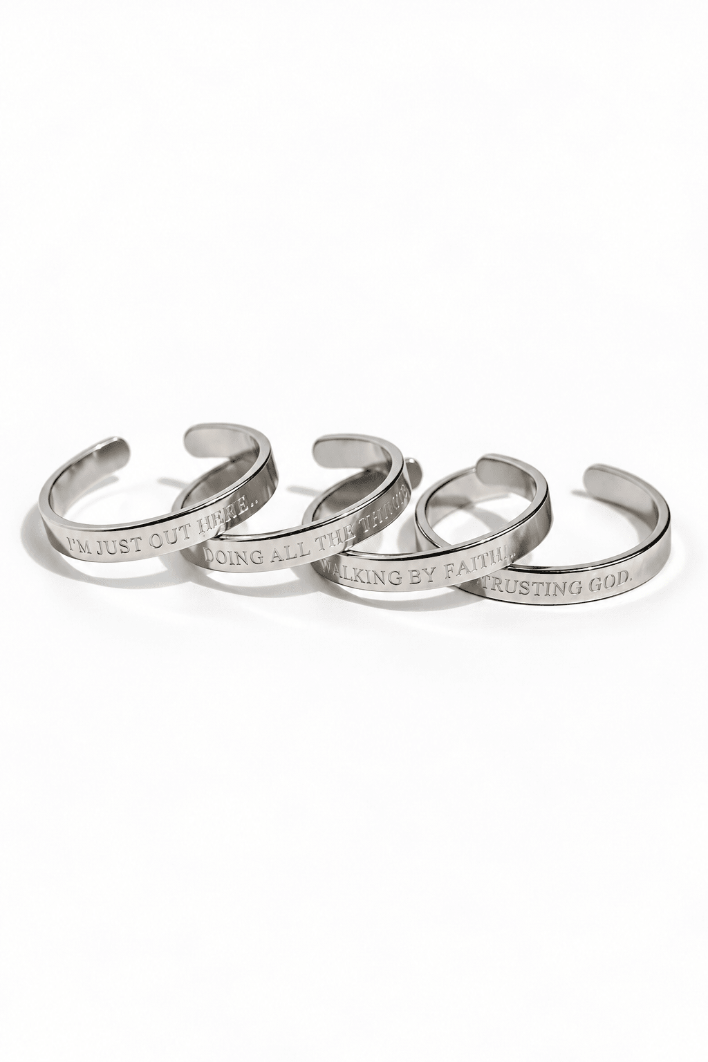 Faith Reflections Ring Set Stainless Steel - A Meaningful Mood