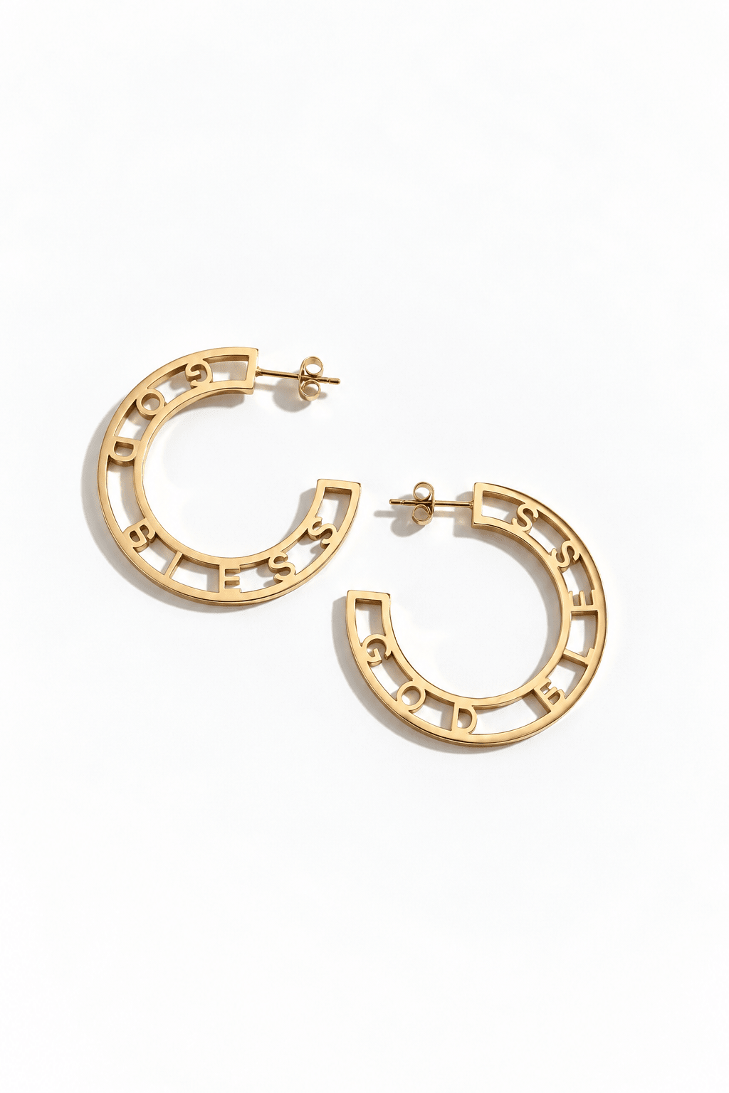 God Bless Hoops 18k Gold Plated - A Meaningful Mood
