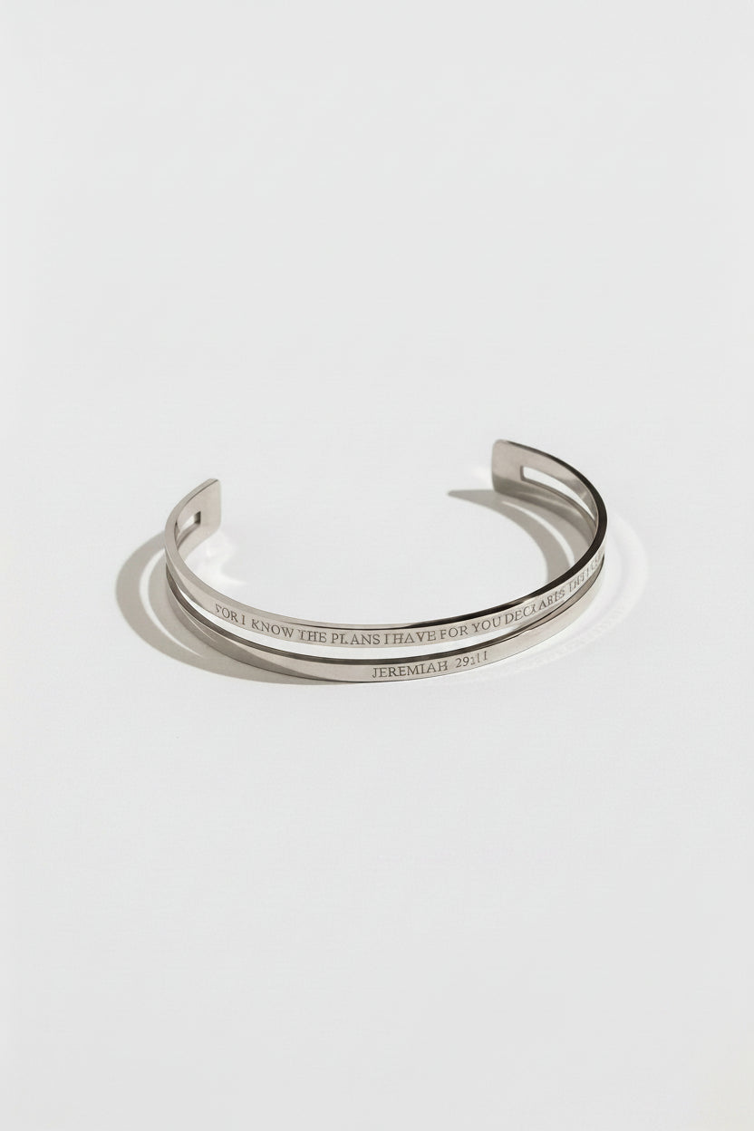 Jeremiah 29:11 Hope Double Bangle Stainless Steel - A Meaningful Mood
