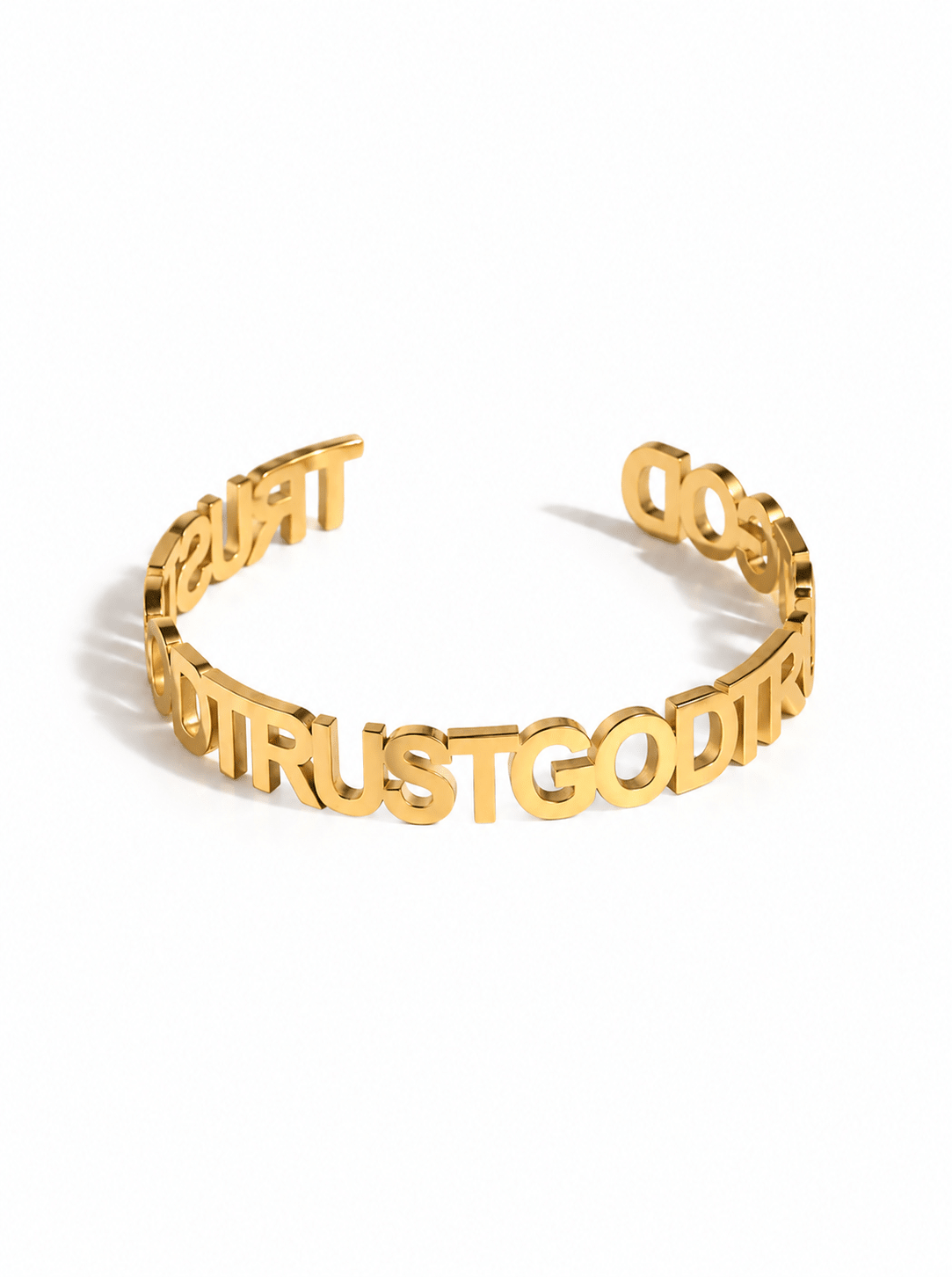 Trust God Bold Bangle 18k Gold-Plated - A Meaningful Mood