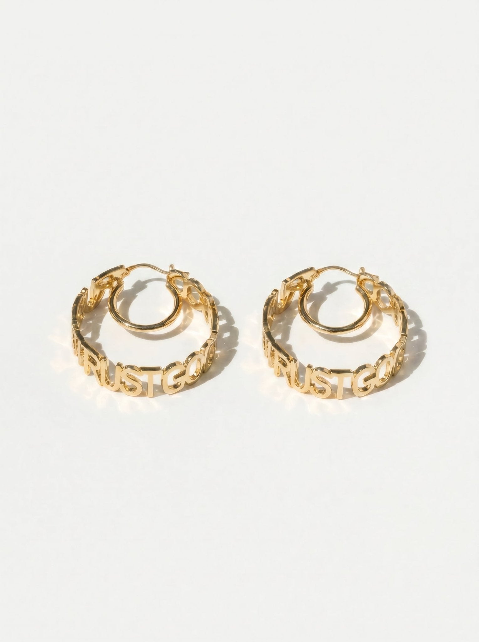 Trust God Hoops 18k Gold Plated - A Meaningful Mood