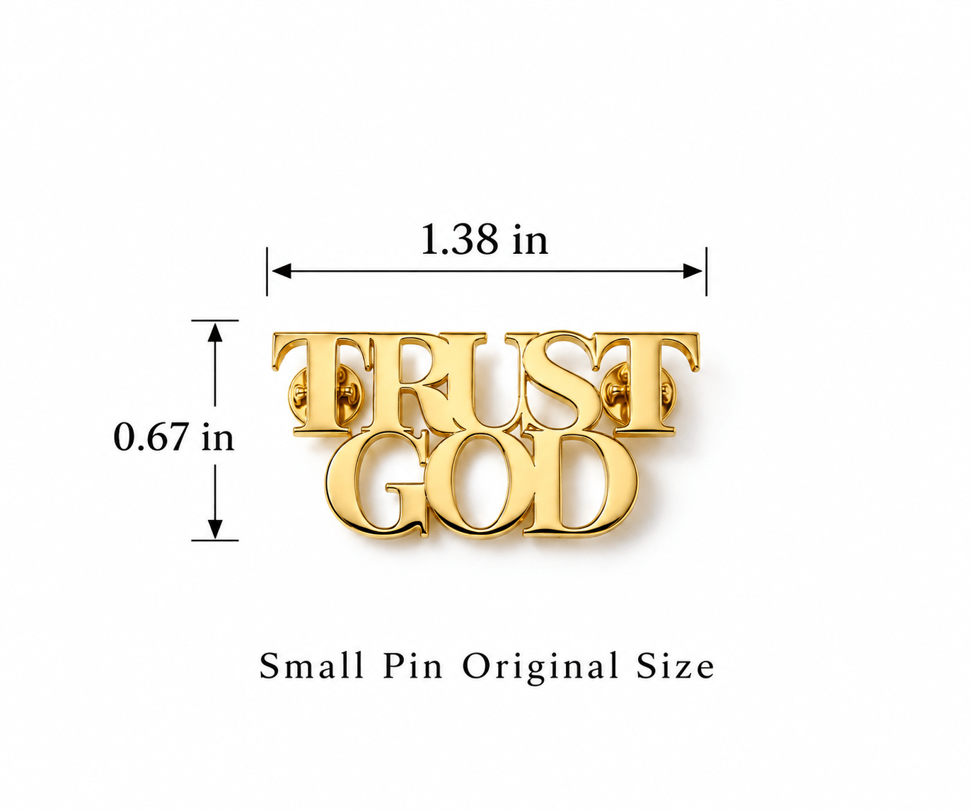 Trust God Lapel Pin Gold Plated - A Meaningful Mood
