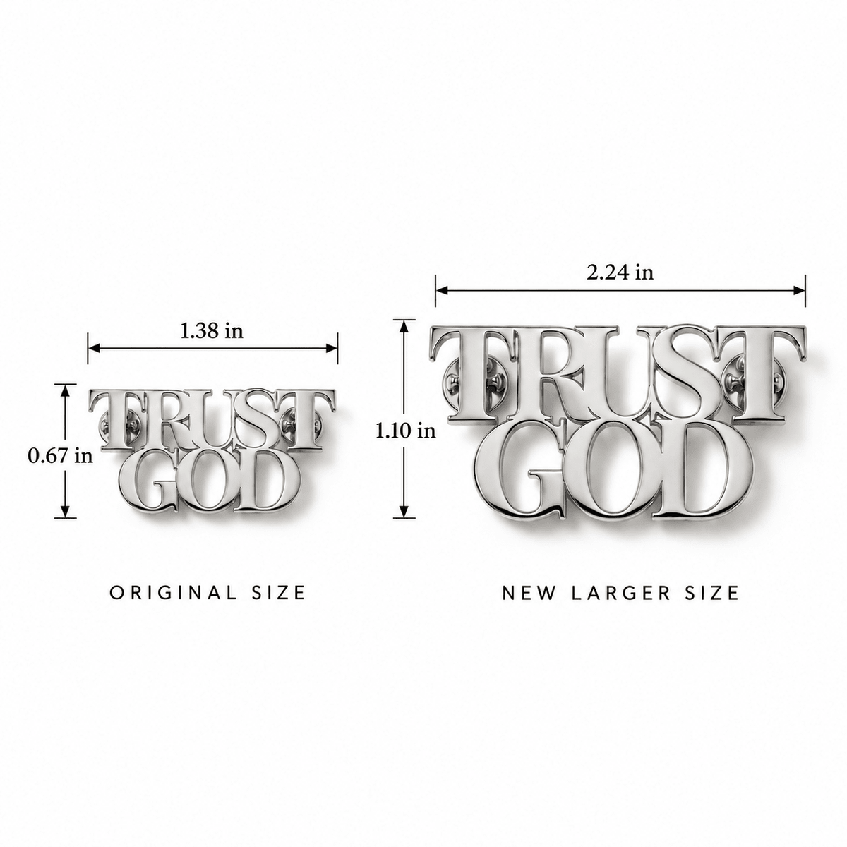 Trust God Lapel Pin Stainless Steel - A Meaningful Mood