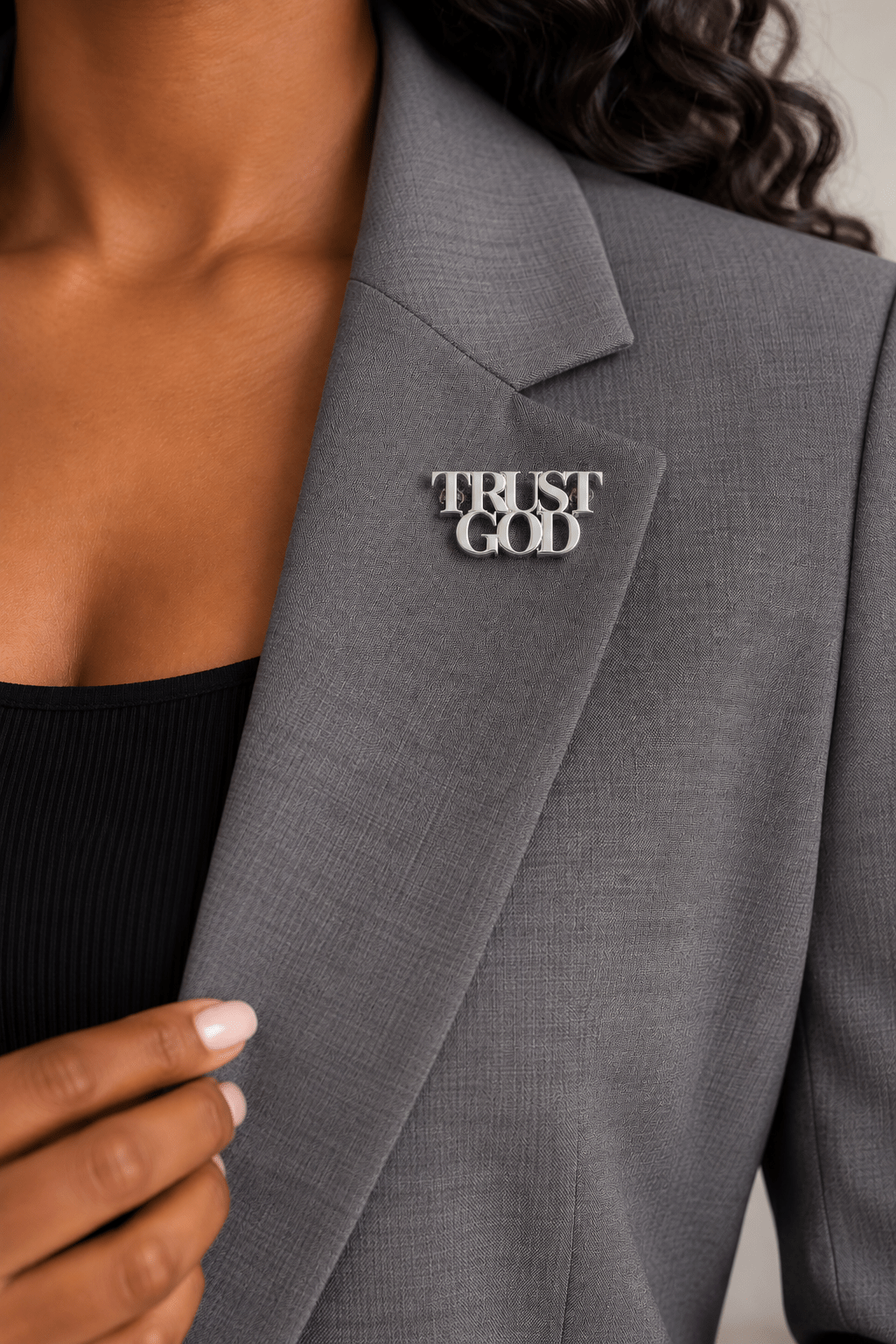 Trust God Small Pin Stainless Steel - A Meaningful Mood