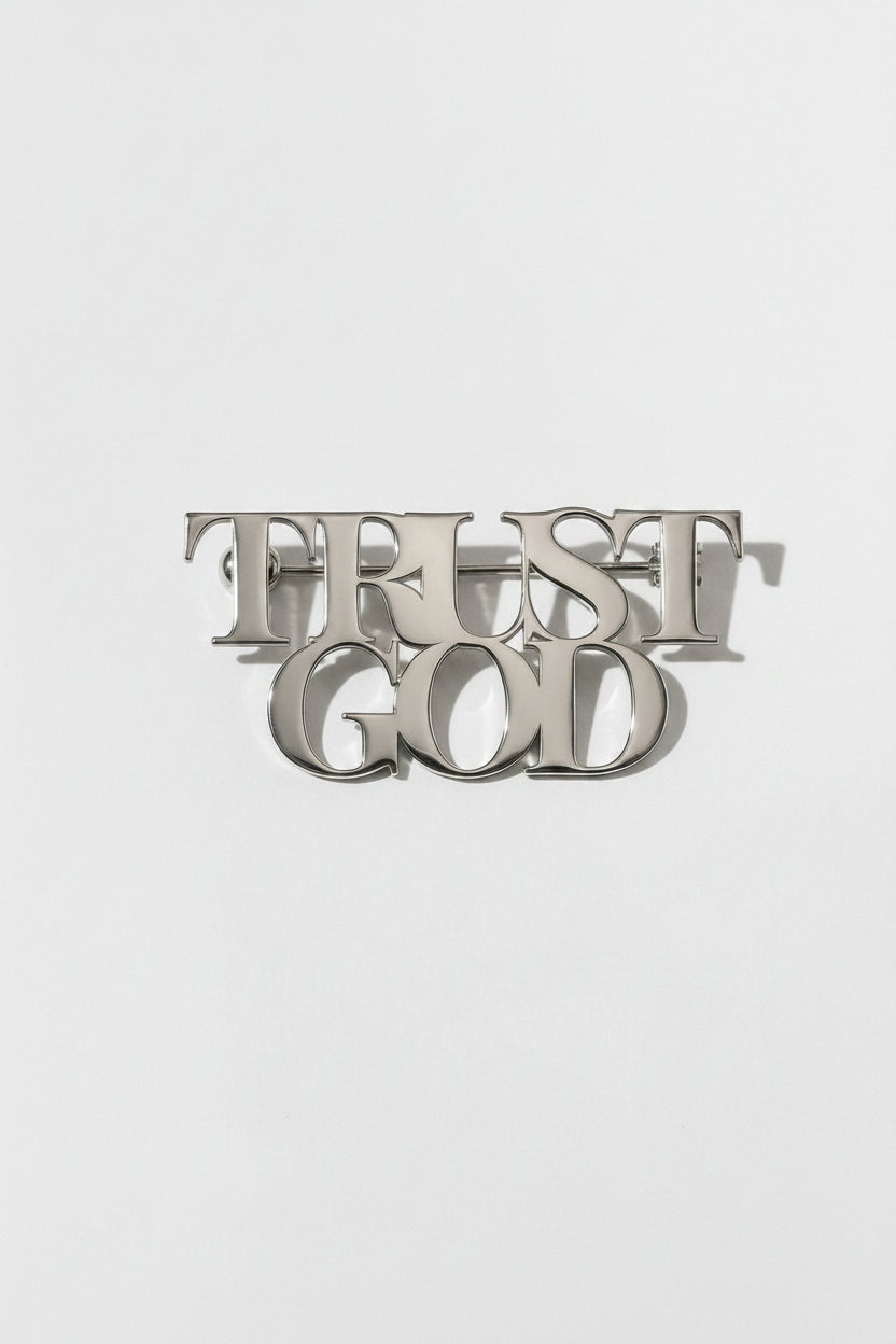 Trust God Small Pin Stainless Steel - A Meaningful Mood