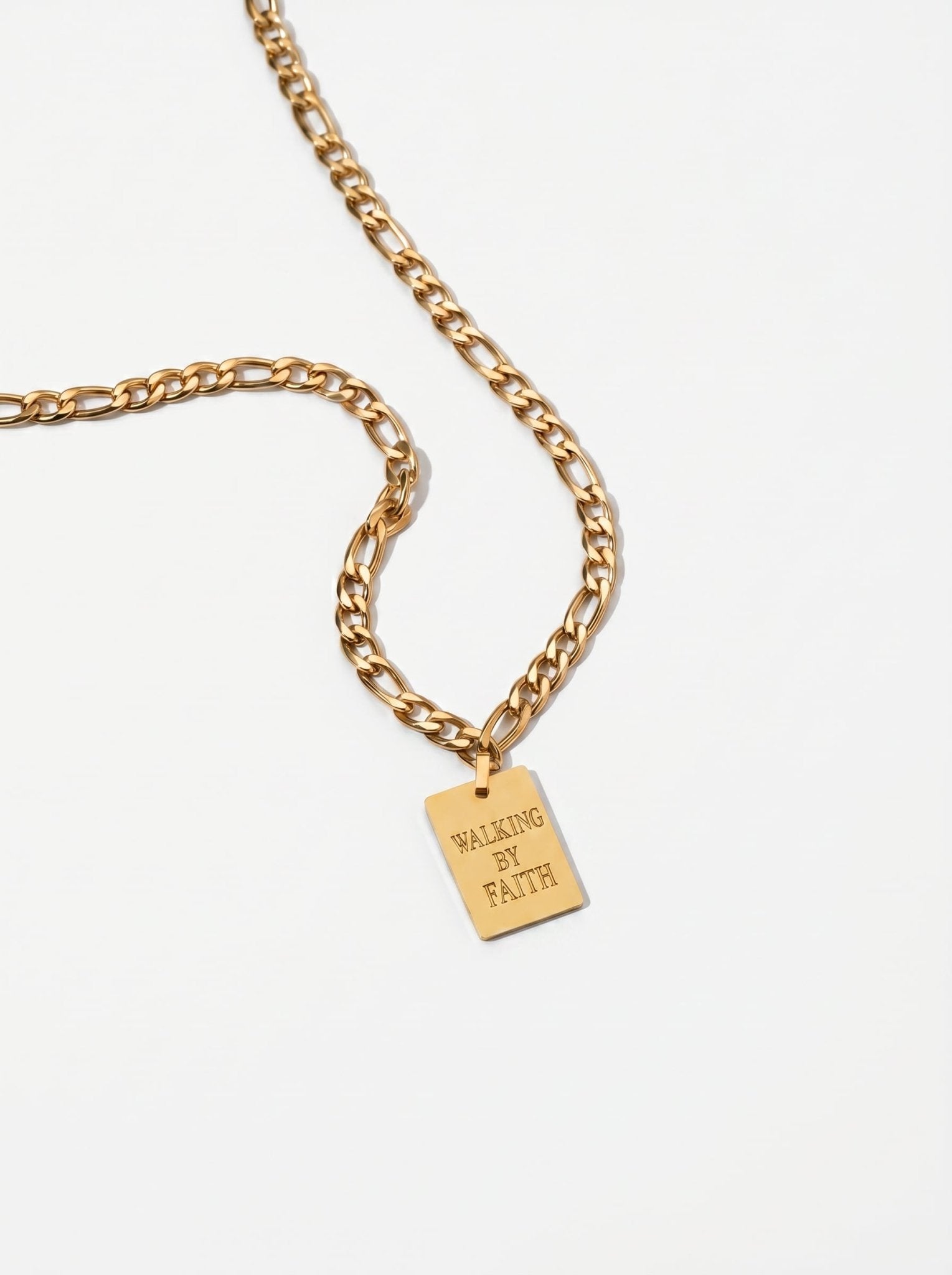 Walking By Faith Necklace 18k Gold-Plated - A Meaningful Mood