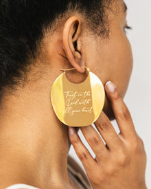 Trust In the Lord Earrings 18k Gold-Plated