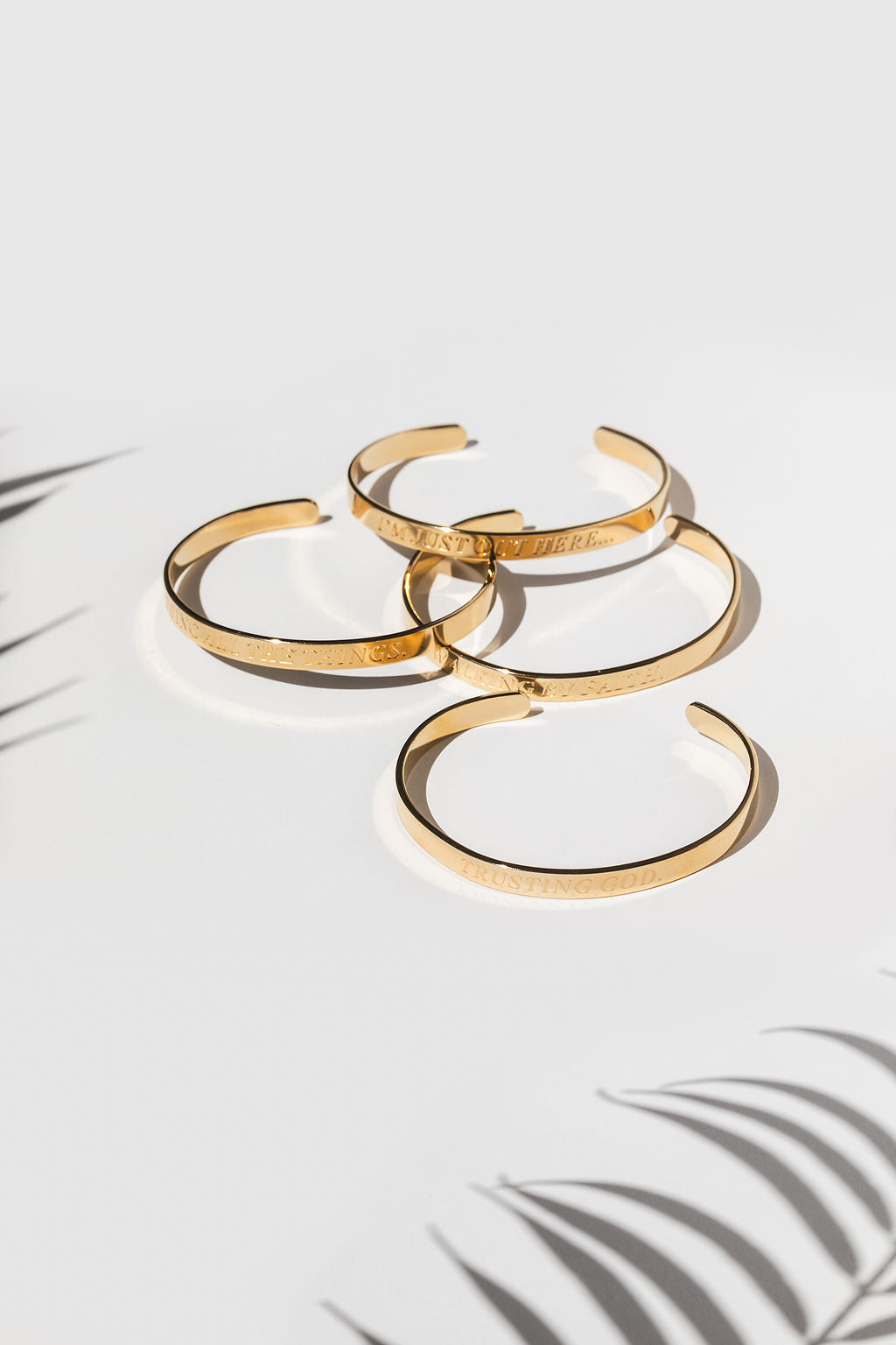 Faith Reflections 4pc Christian Bangle Set - 18k Gold Plated | A