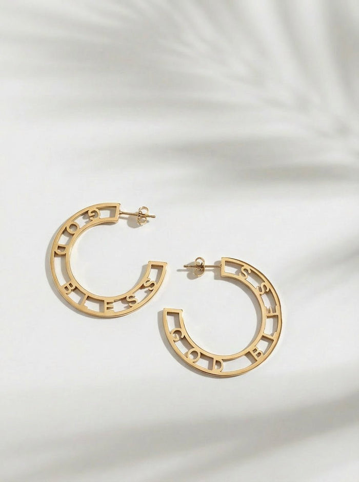 *Coming Soon* God Bless Hoops 18k Gold Plated - A Meaningful Mood