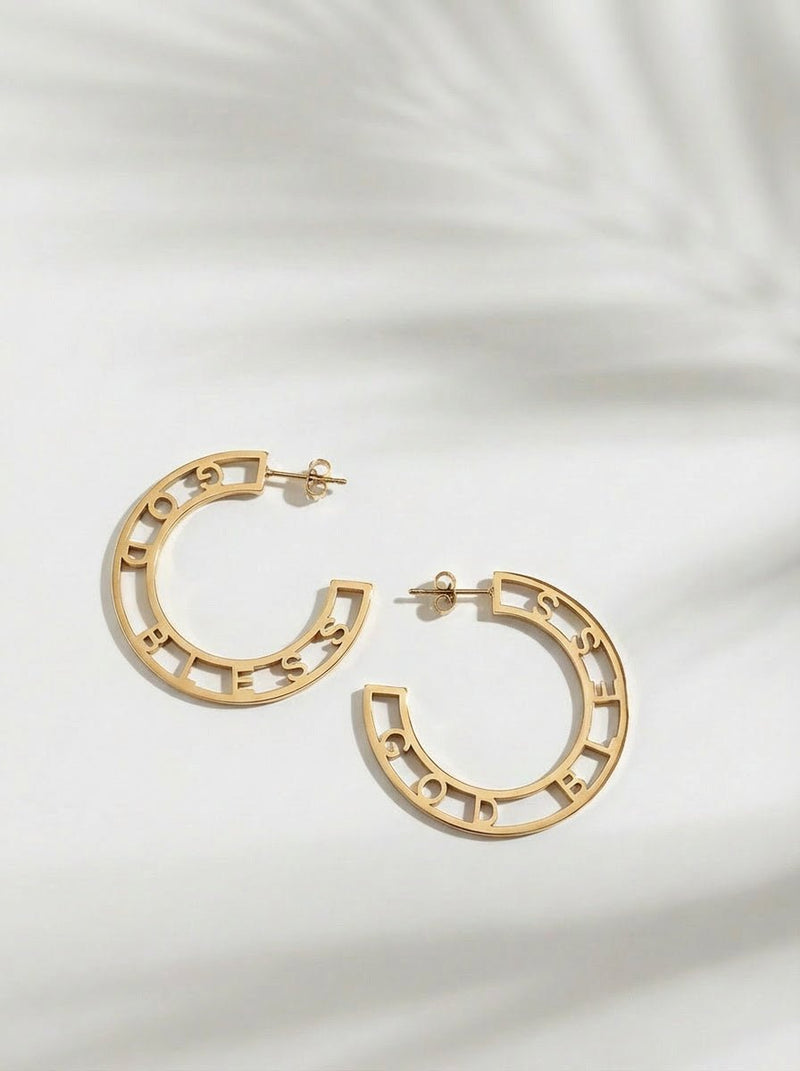 *Coming Soon* God Bless Hoops 18k Gold Plated - A Meaningful Mood