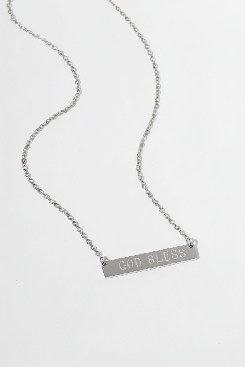 God Bless Stainless Steel Necklace - A Meaningful Mood
