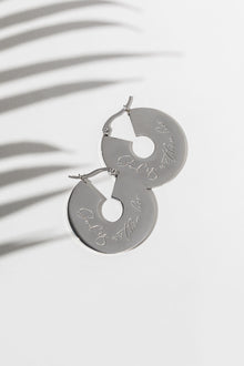 *Coming Soon* God is Within Her Small Engraved Hoops Stainless Steel - A Meaningful Mood
