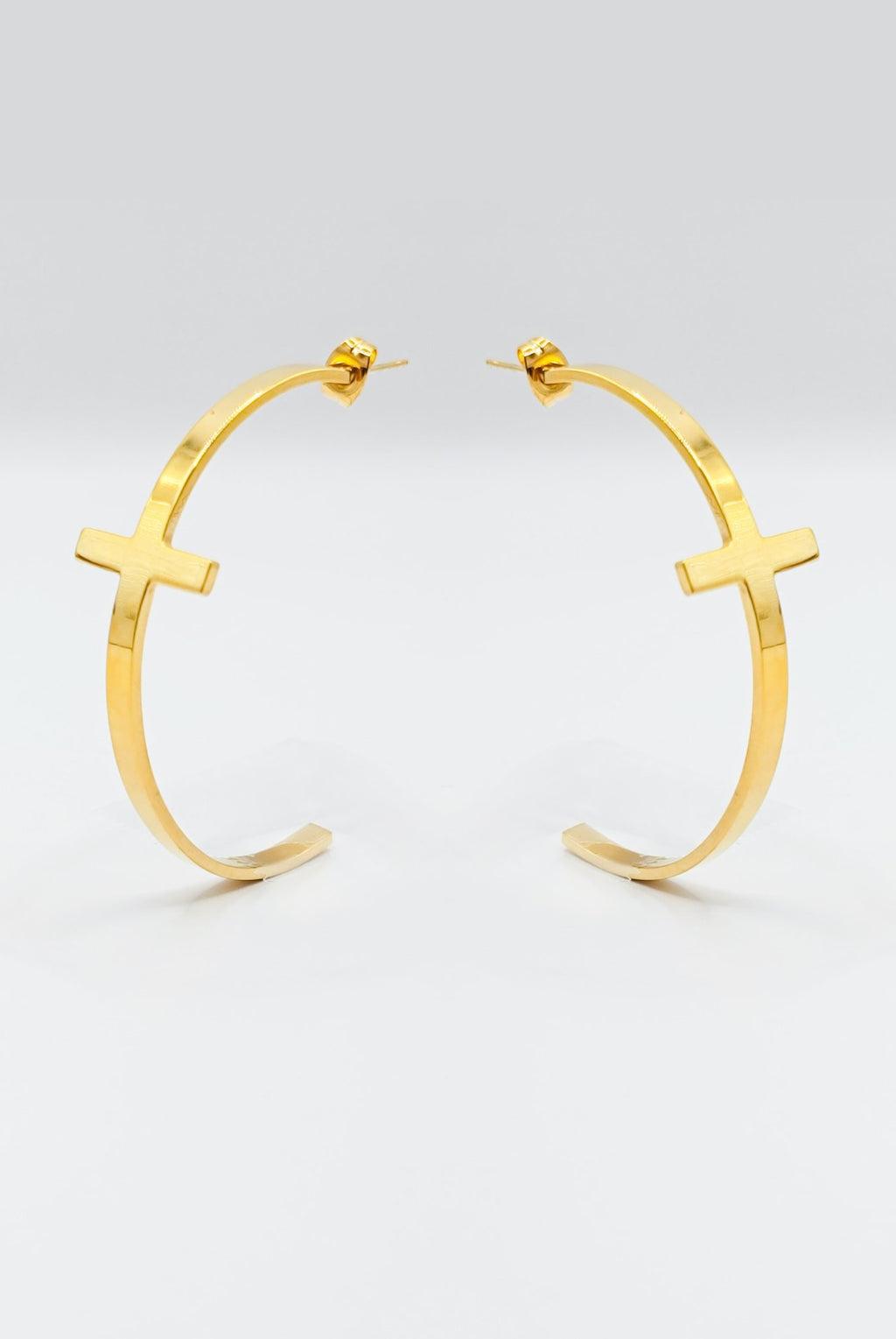 *Coming Soon* So Chic Cross 18k Gold Plated Hoops - A Meaningful Mood