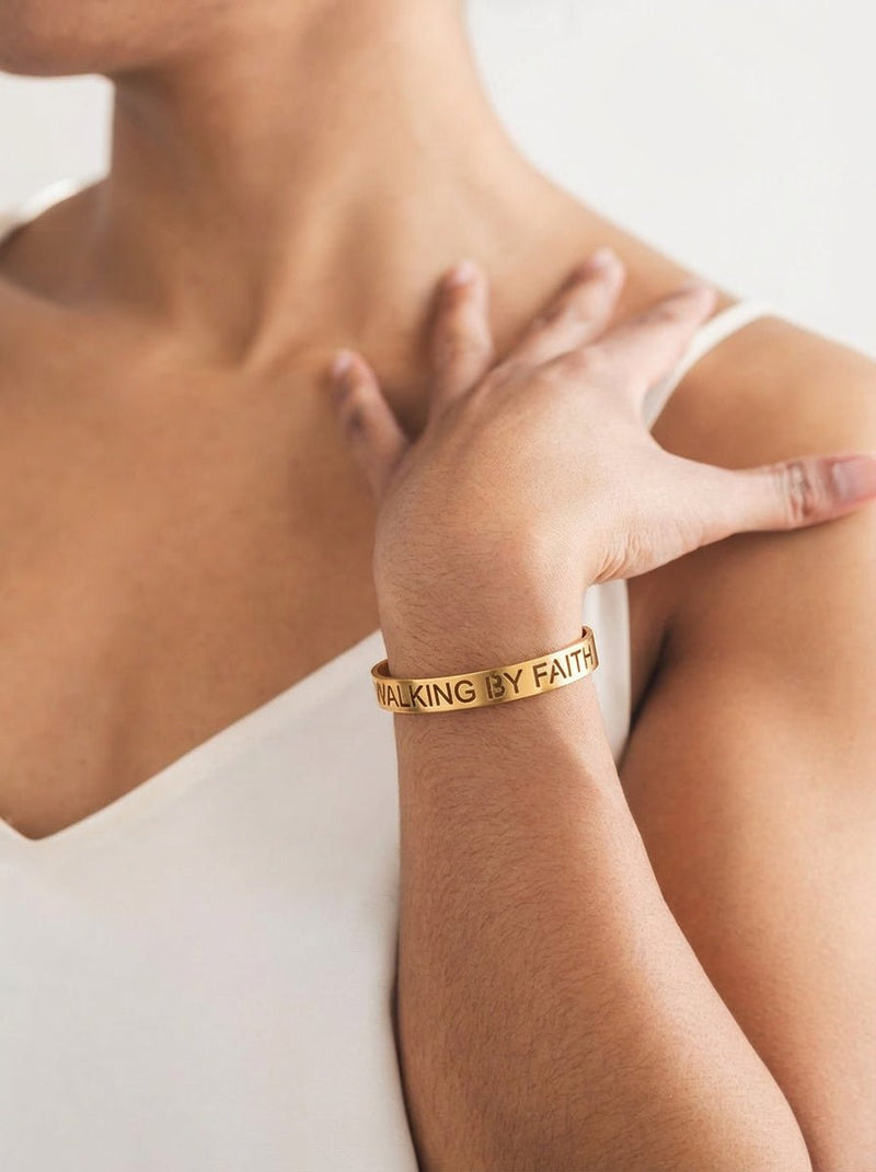 *Coming Soon* Walking by Faith Bangle 18k Gold Plated - A Meaningful Mood