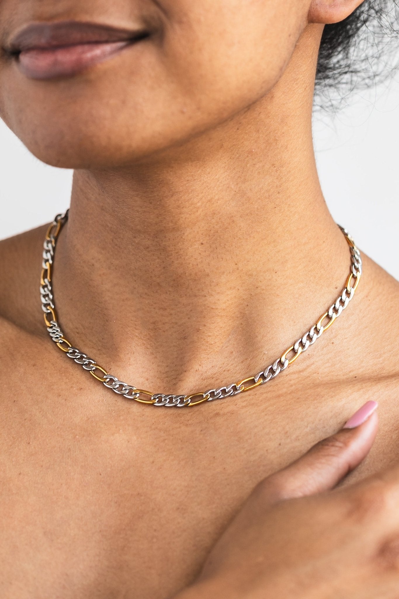Duo Luxe Two-Tone Necklace 18k Gold Plated Stainless Steel