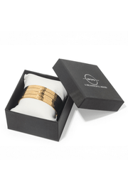 Gold scripture bangles presented in a black AMM gift box – perfect faith-based jewelry gift set for Christian women.