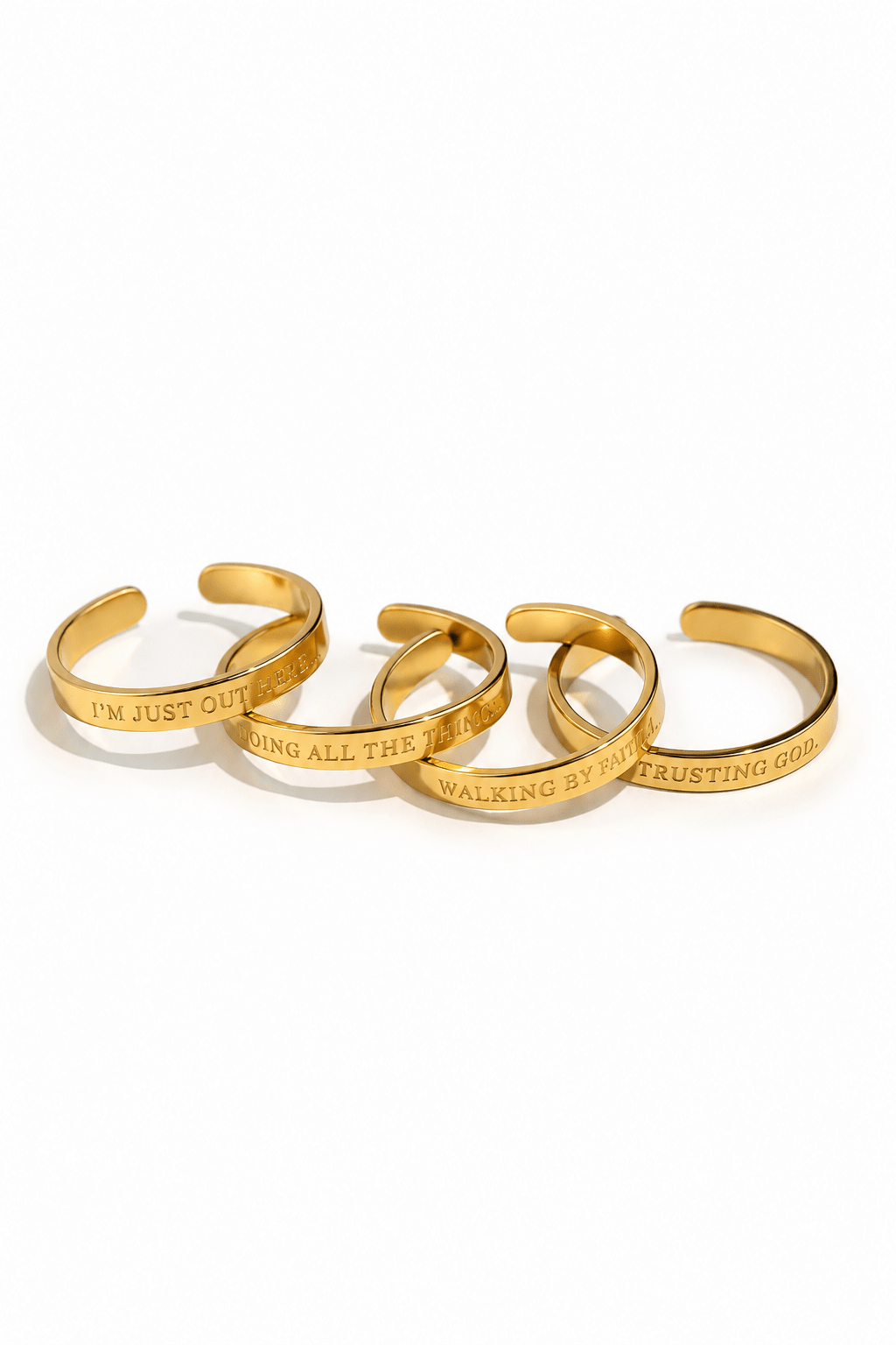 Faith Reflections Ring Set 18k Gold Plated - A Meaningful Mood