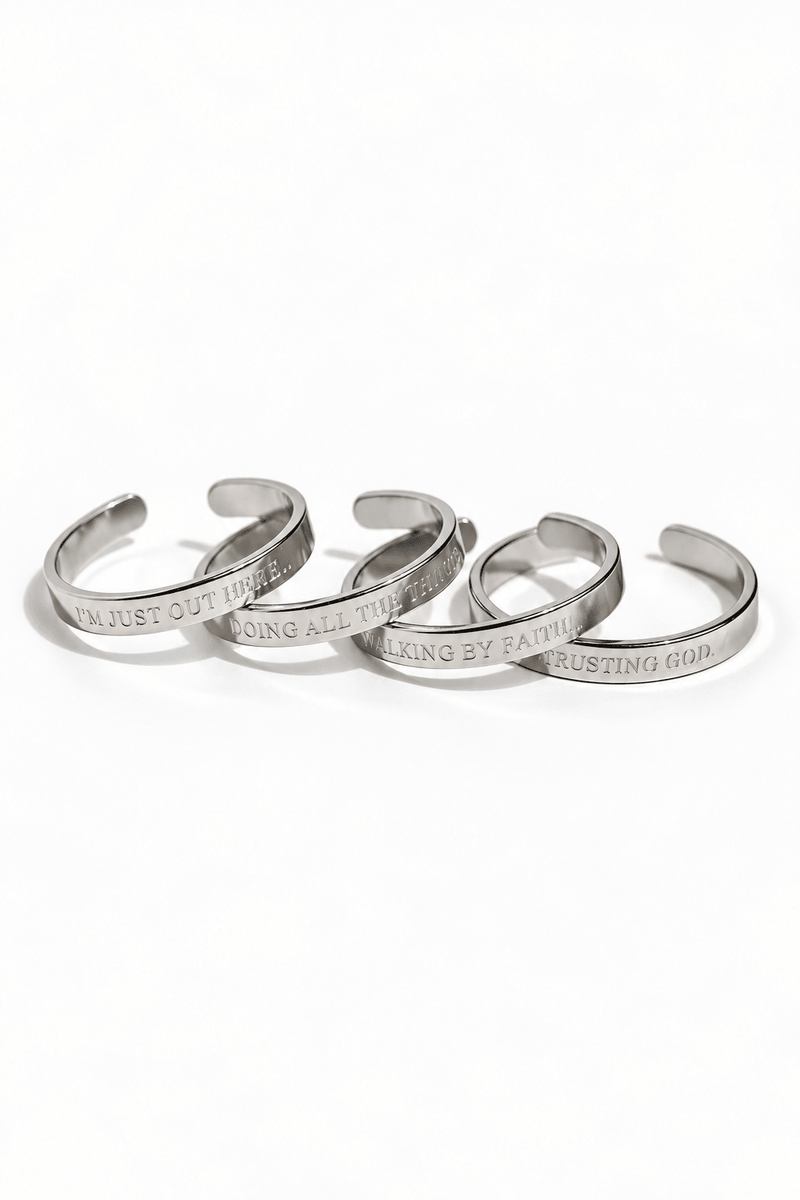 Faith Reflections Ring Set Stainless Steel - A Meaningful Mood