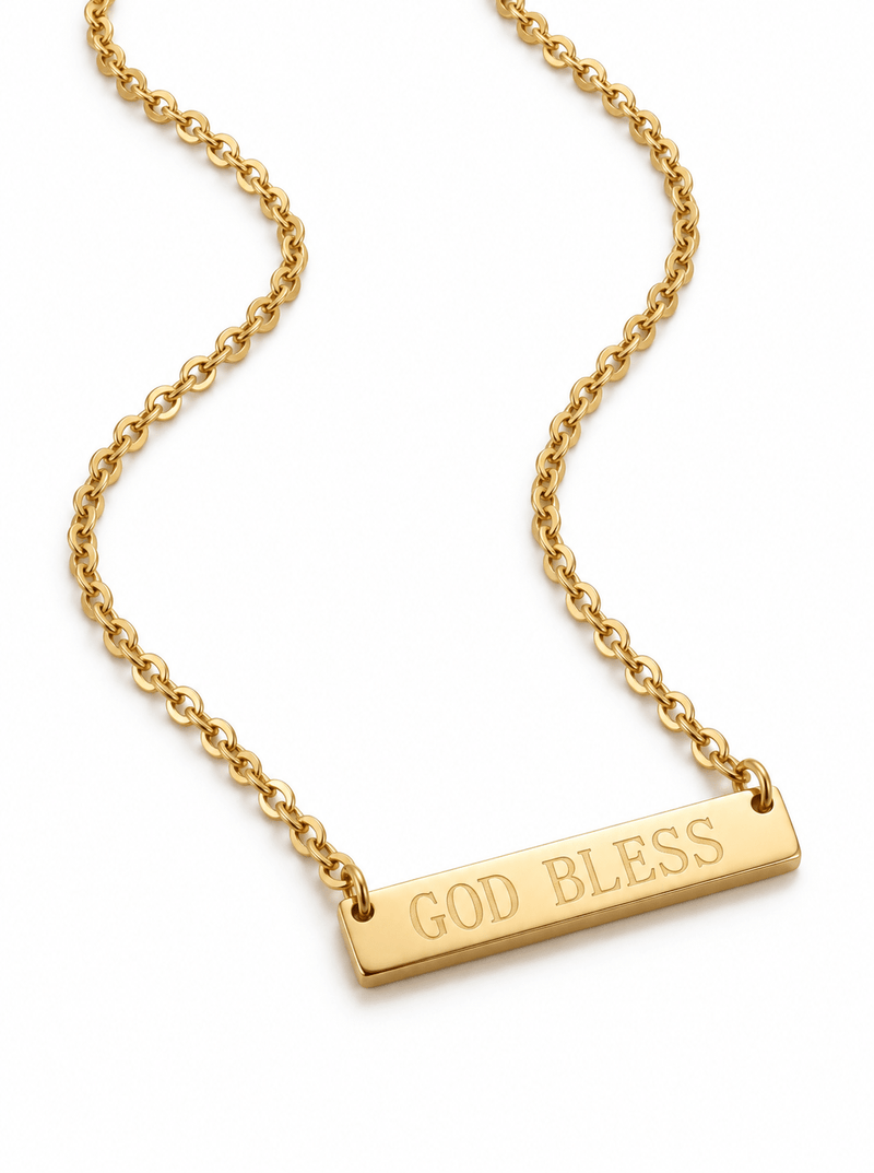 God Bless 18k Gold-Plated Necklace - A Meaningful Mood