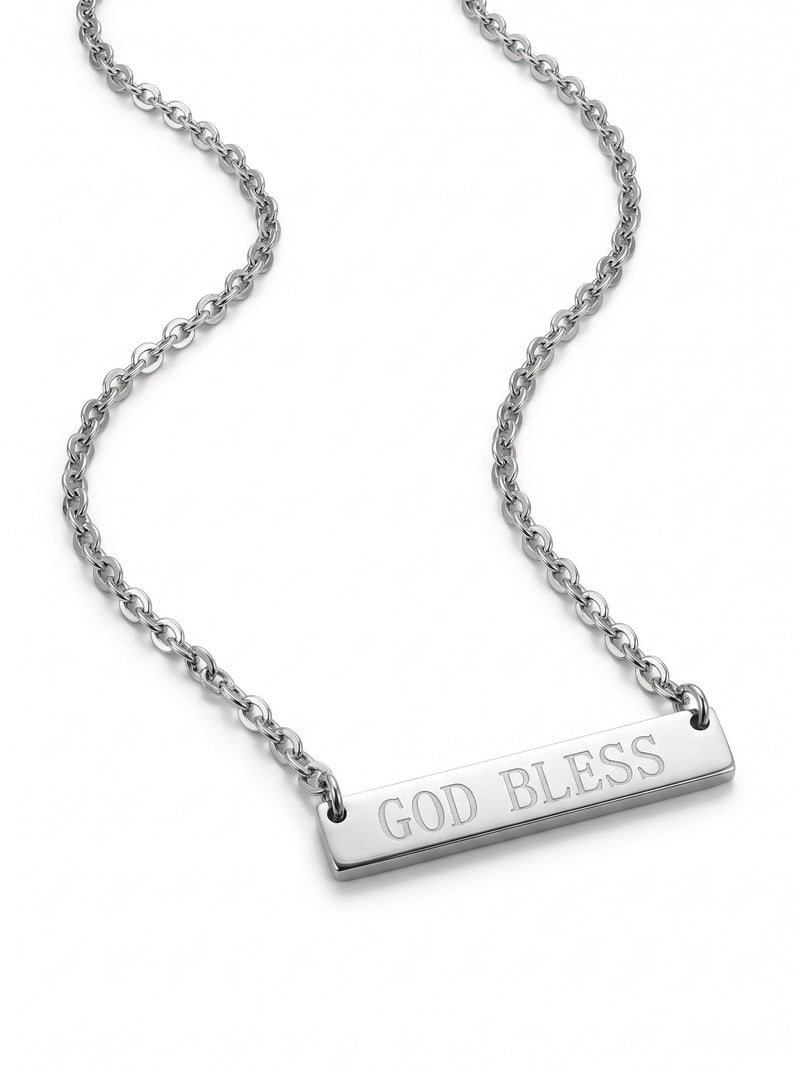 God Bless Stainless Steel Necklace - A Meaningful Mood