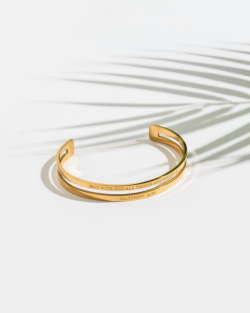 Matthew 19:26 Faith Double Bangle - A Meaningful Mood
