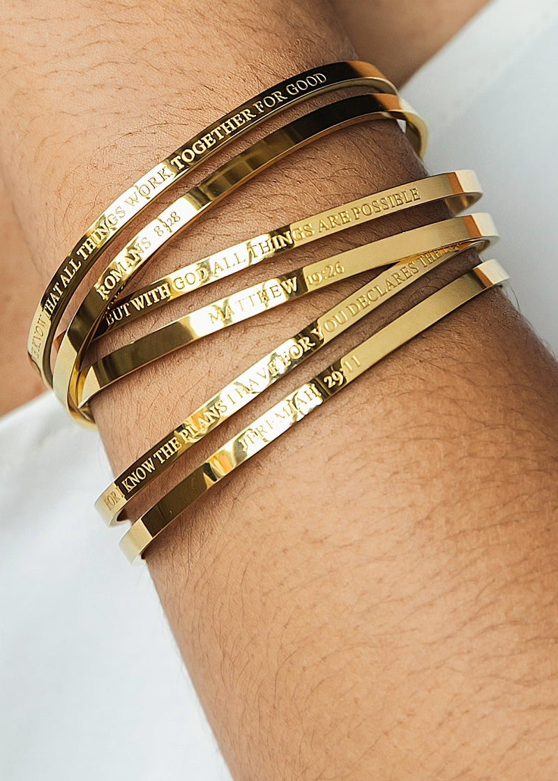 Matthew 19:26 Faith Double Bangle - A Meaningful Mood