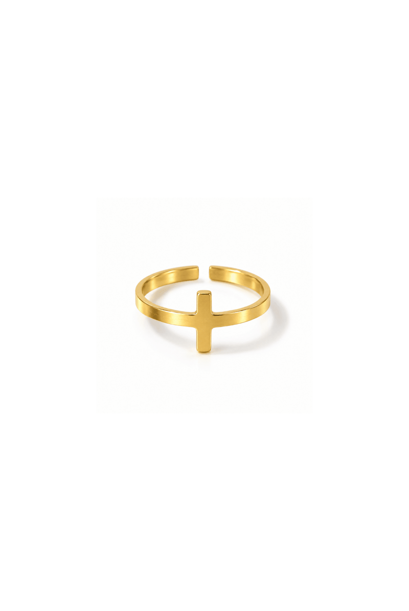 *New* So Chic Classic Cross Ring 18k Gold-Plated - A Meaningful Mood