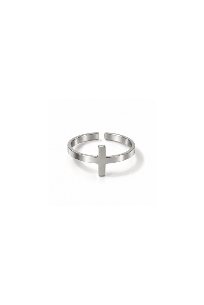 *New* So Chic Classic Cross Ring Stainless Steel - A Meaningful Mood