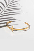 So Chic Cross Bangle 18k Gold - Plated - A Meaningful Mood