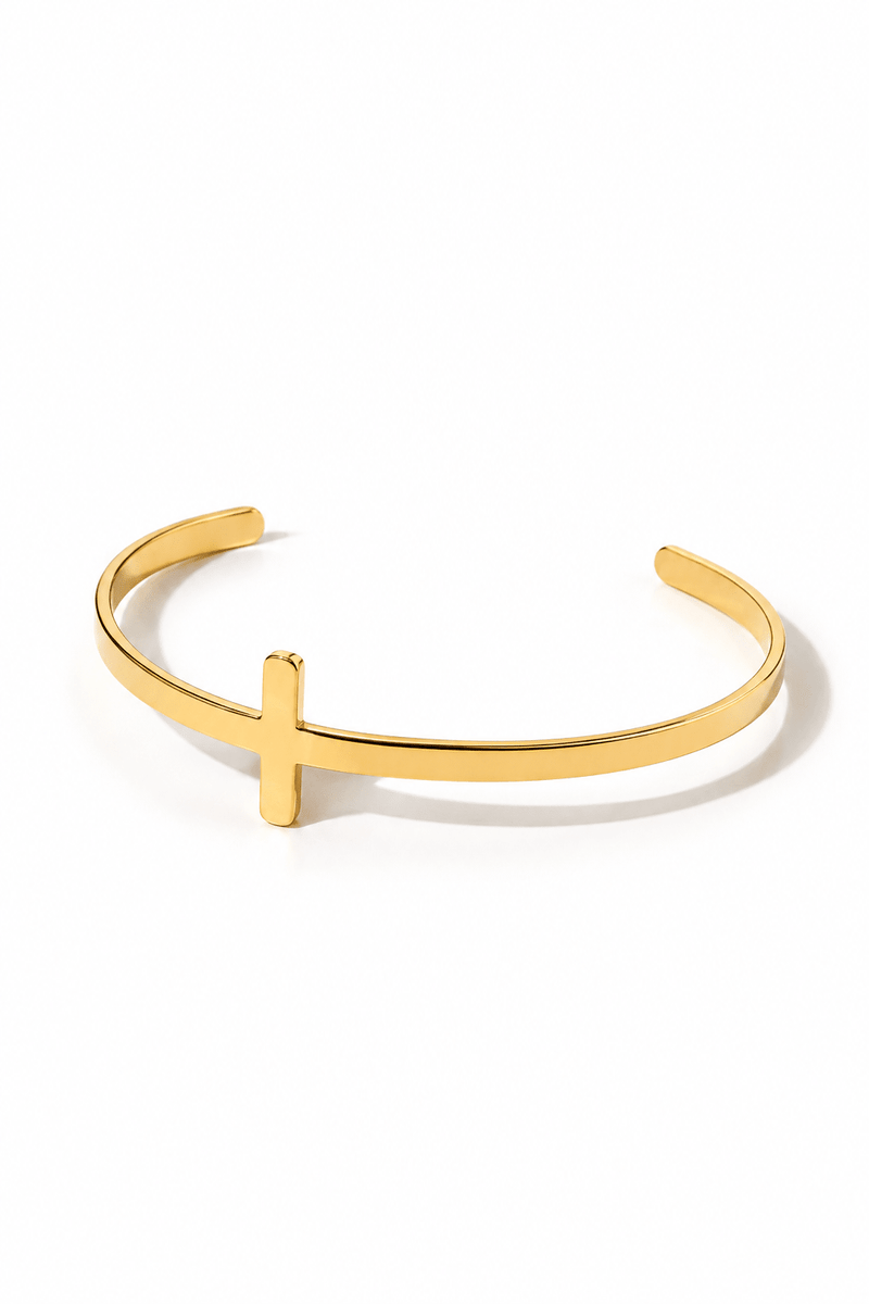 So Chic Cross Bangle 18k Gold-Plated - A Meaningful Mood