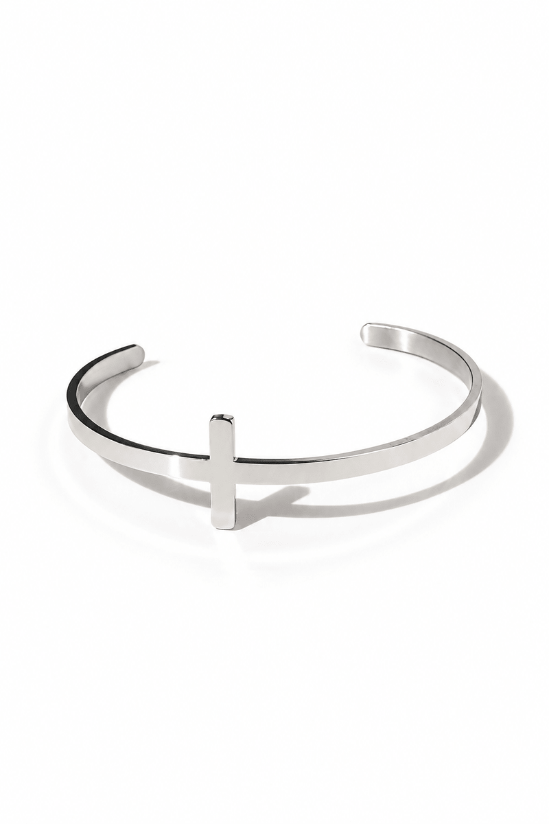 So Chic Cross Bangle Stainless Steel - A Meaningful Mood