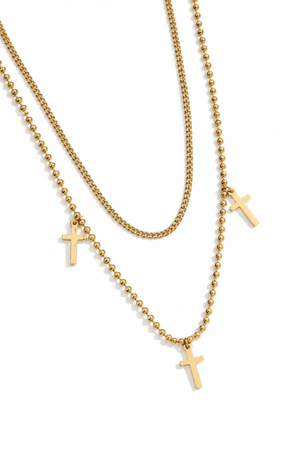 So Chic Cross Gold Layered Necklace - A Meaningful Mood