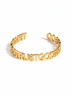 Trust God Bold Bangle 18k Gold-Plated - A Meaningful Mood