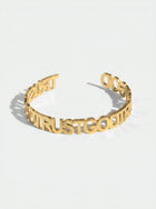 Trust God Bold Bangle 18k Gold-Plated - A Meaningful Mood