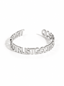 Trust God Bold Bangle Stainless Steel - A Meaningful Mood