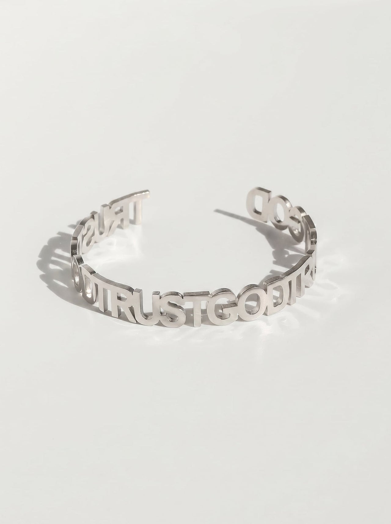 Trust God Bold Bangle Stainless Steel - A Meaningful Mood