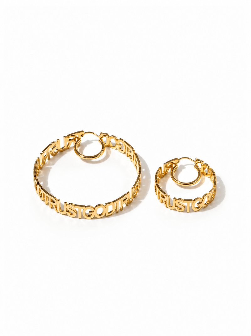 Trust God Hoops 18k Gold Plated - A Meaningful Mood