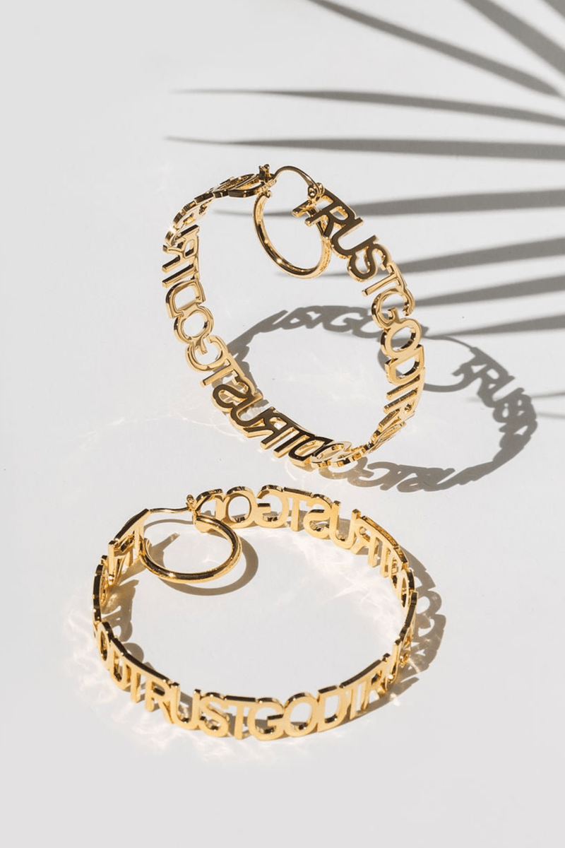 Trust God Hoops 18k Gold Plated - A Meaningful Mood