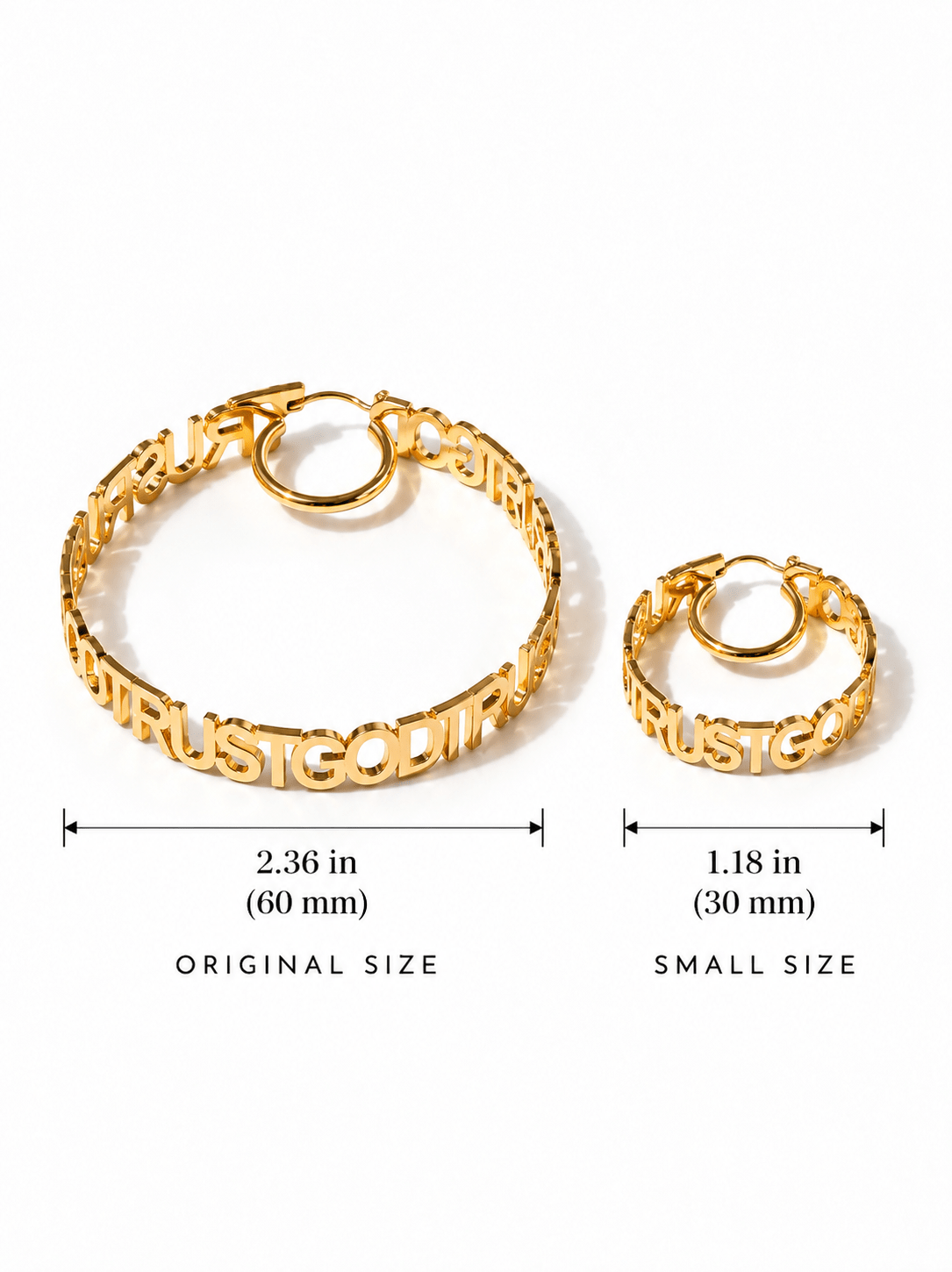 Trust God Hoops 18k Gold Plated - A Meaningful Mood