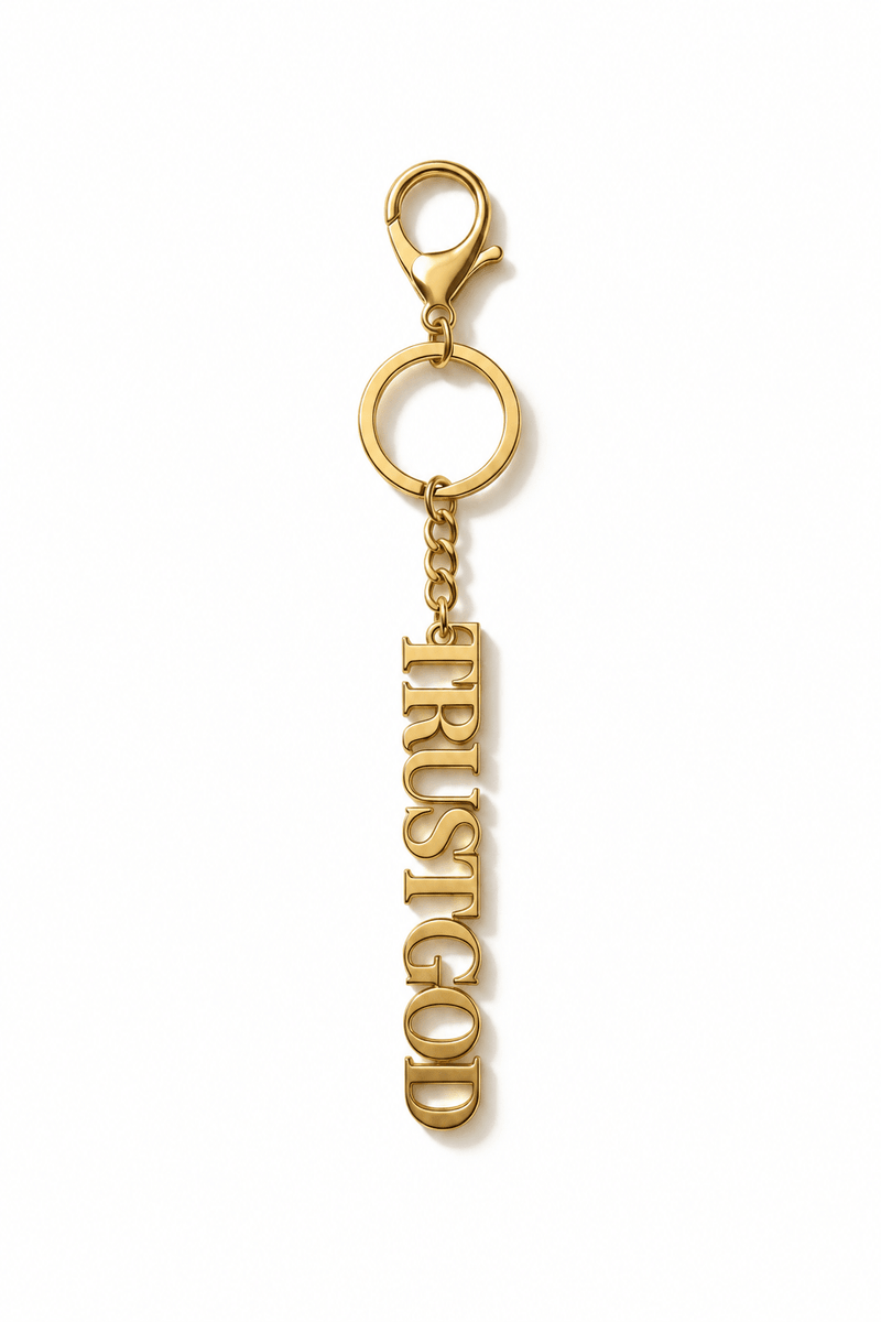 Trust God Keychain Charm Gold - A Meaningful Mood
