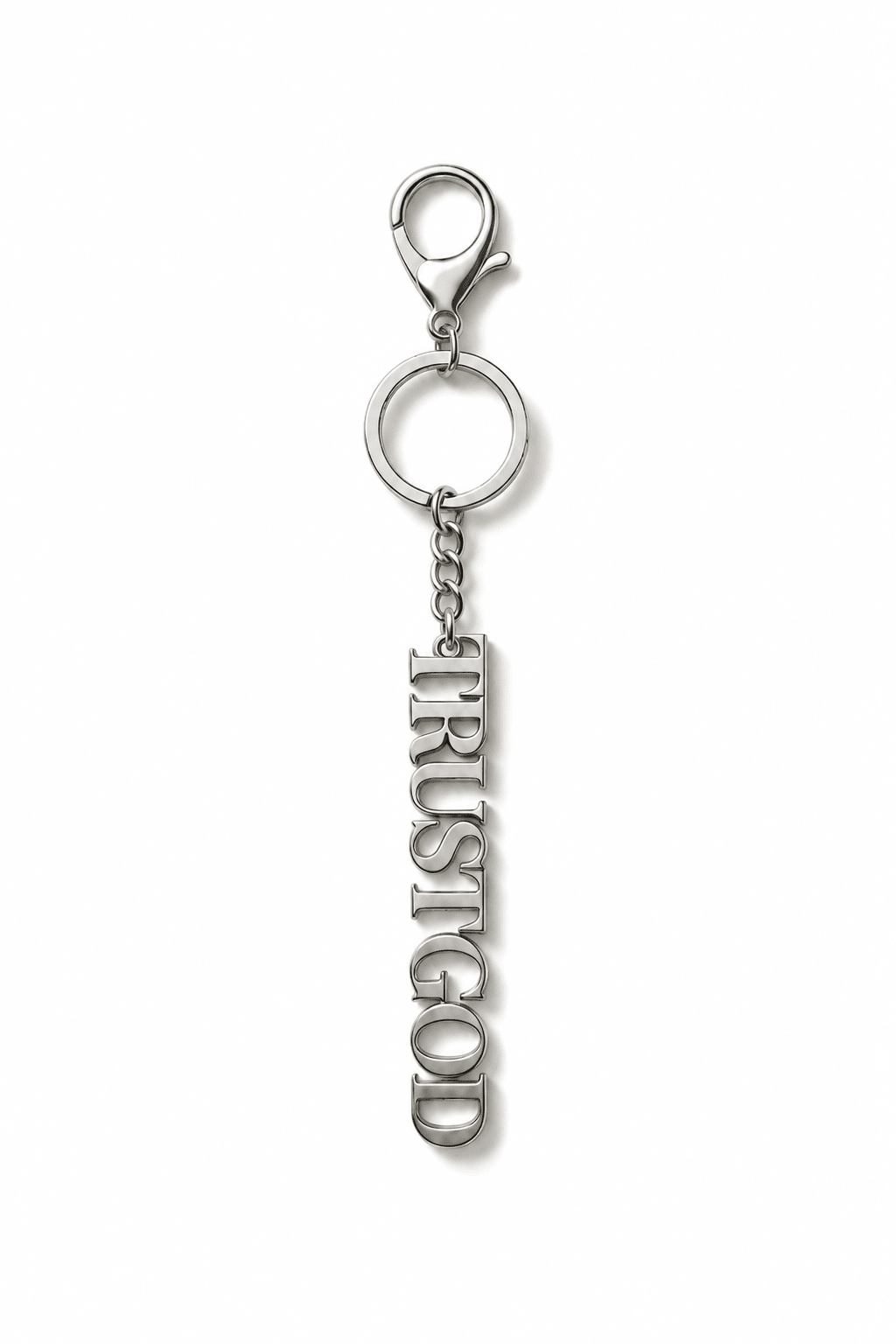 Trust God Keychain Charm Silver - A Meaningful Mood