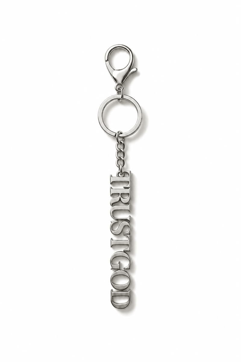 Trust God Keychain Charm Silver - A Meaningful Mood