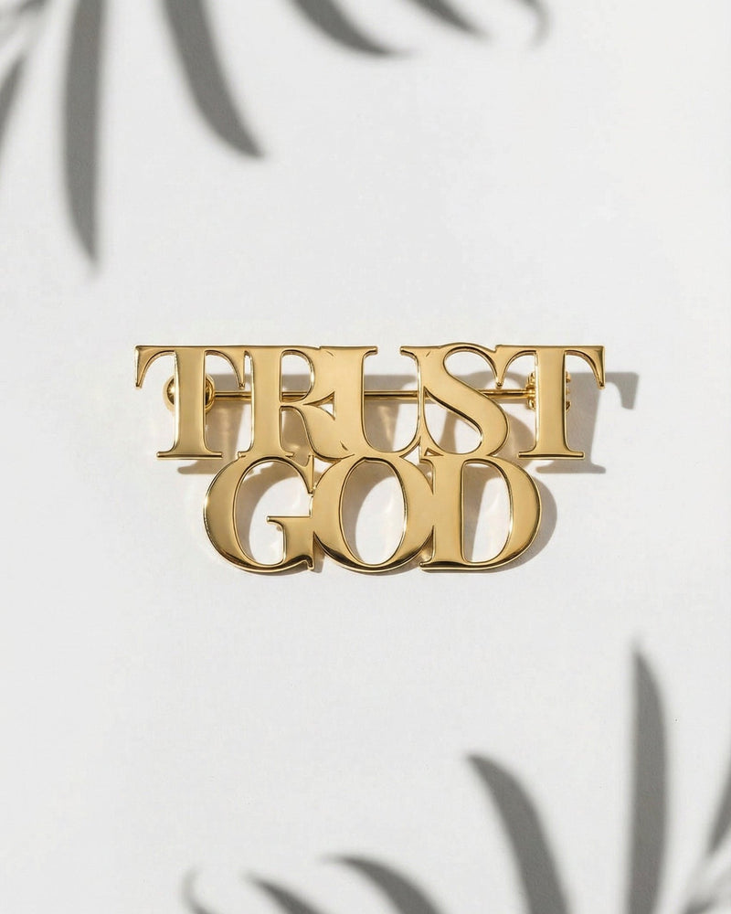 Trust God Small Pin Gold Plated - A Meaningful Mood