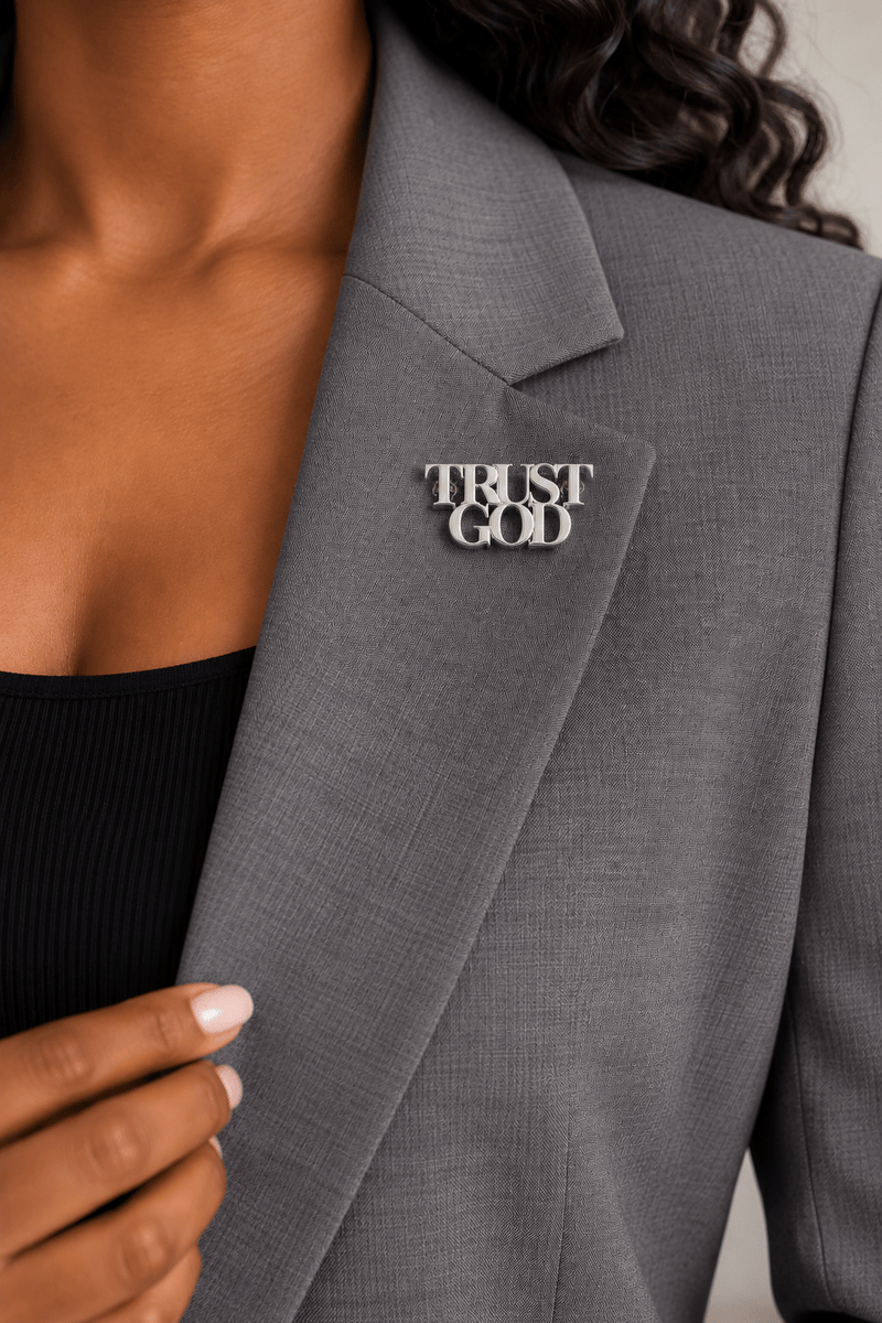 Trust God Small Pin Stainless Steel - A Meaningful Mood
