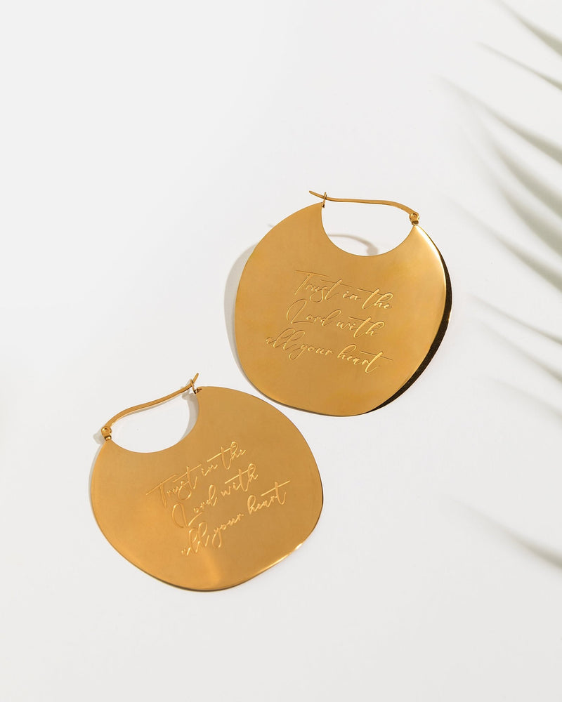 Trust In the Lord Earrings 18k Gold - Plated - A Meaningful Mood