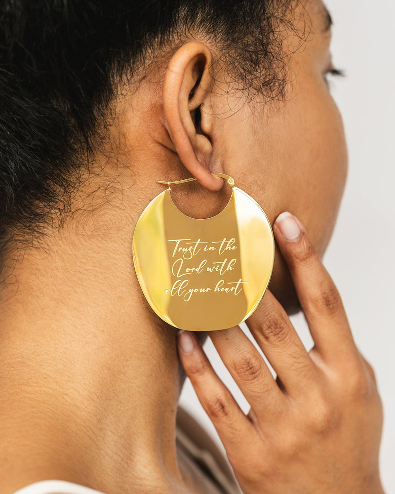 Trust In the Lord Earrings 18k Gold - Plated - A Meaningful Mood
