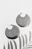 Trust In the Lord Engraved Earrings Stainless Steel - A Meaningful Mood