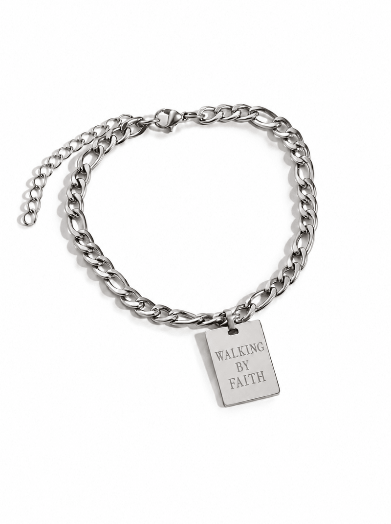 Walking By Faith Anklet Stainless Steel - A Meaningful Mood